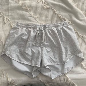 White + Gray Cheetah Workout Shorts